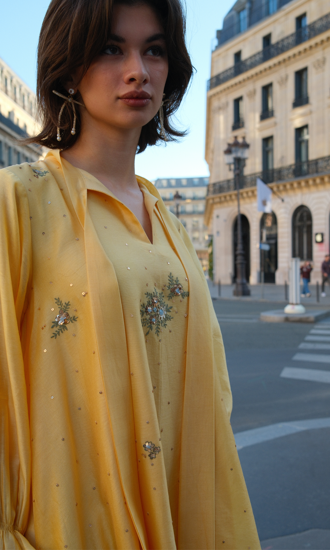 Evarose- Embroidered Layered Dress
