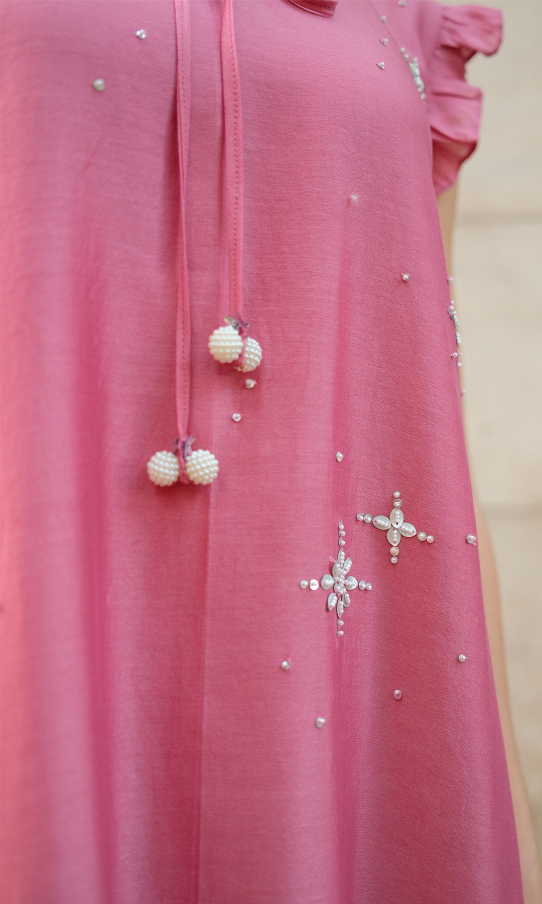 Sollie- Embroidered Chanderi Dress
