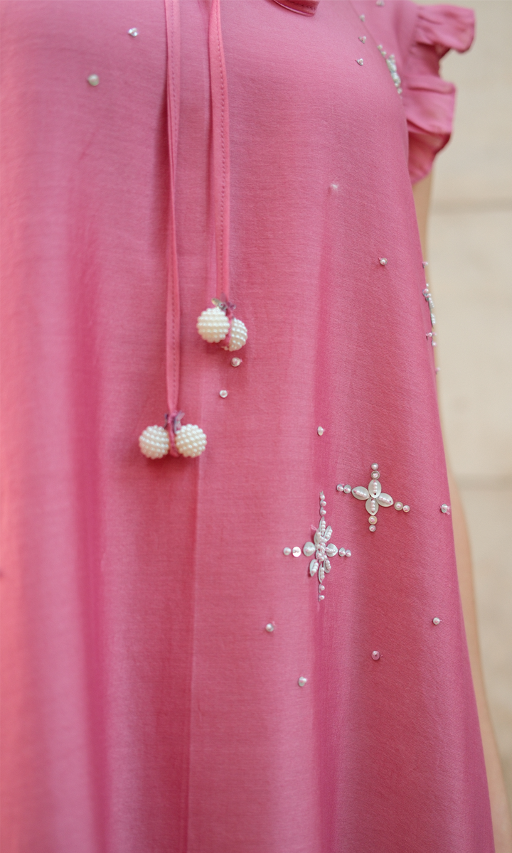Sollie- Embroidered Chanderi Dress