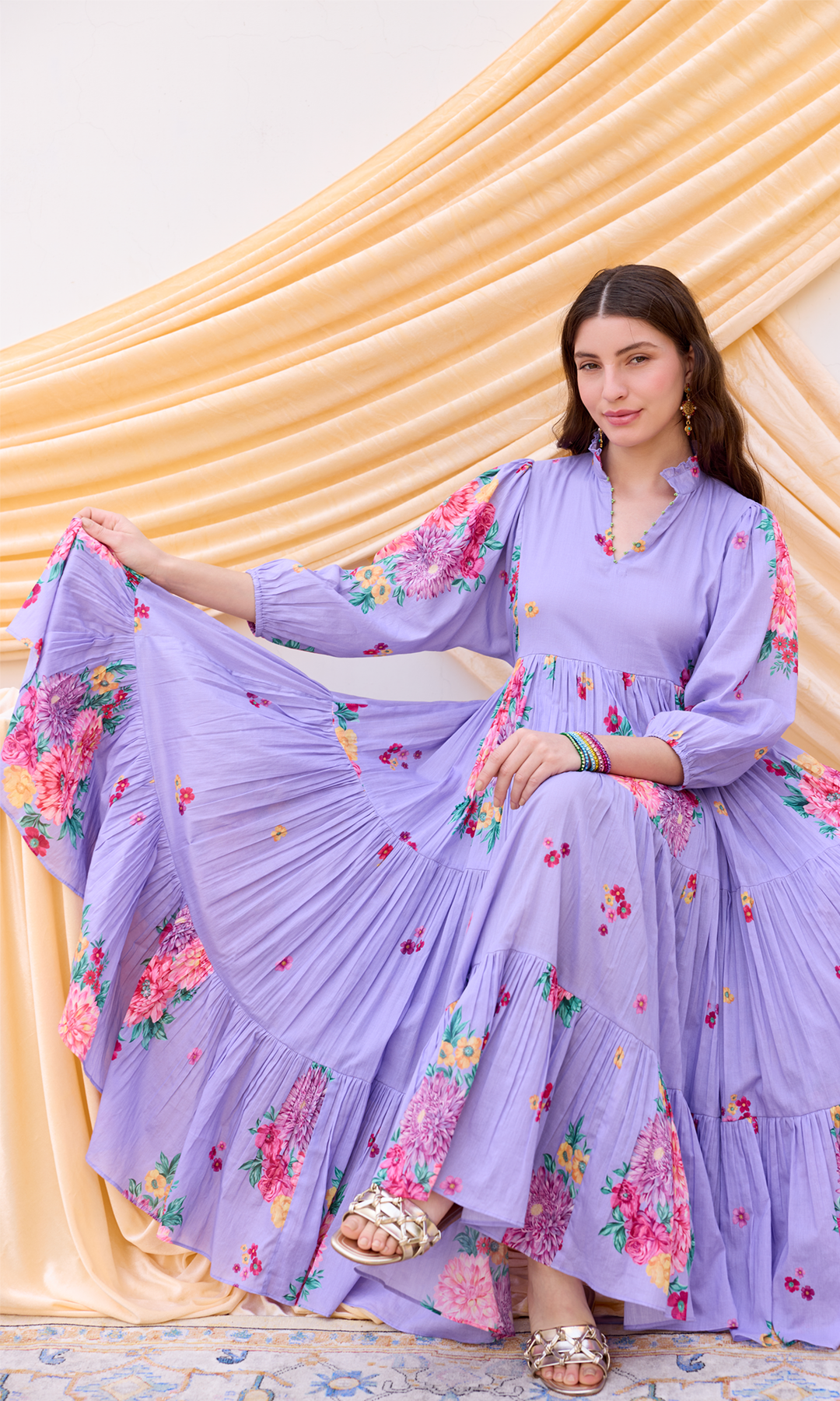 Ramona- Digitally Printed Floral Mulmul dress