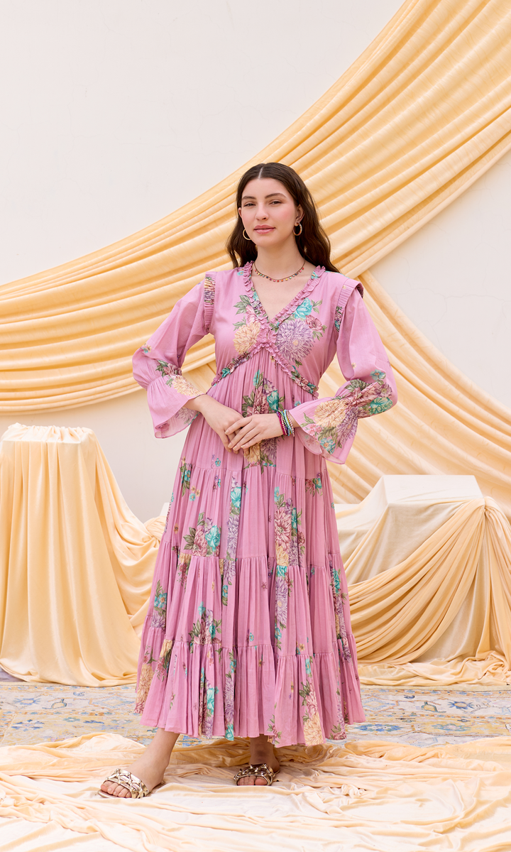 Stella- Digitally printed floral printed Mulmul dress