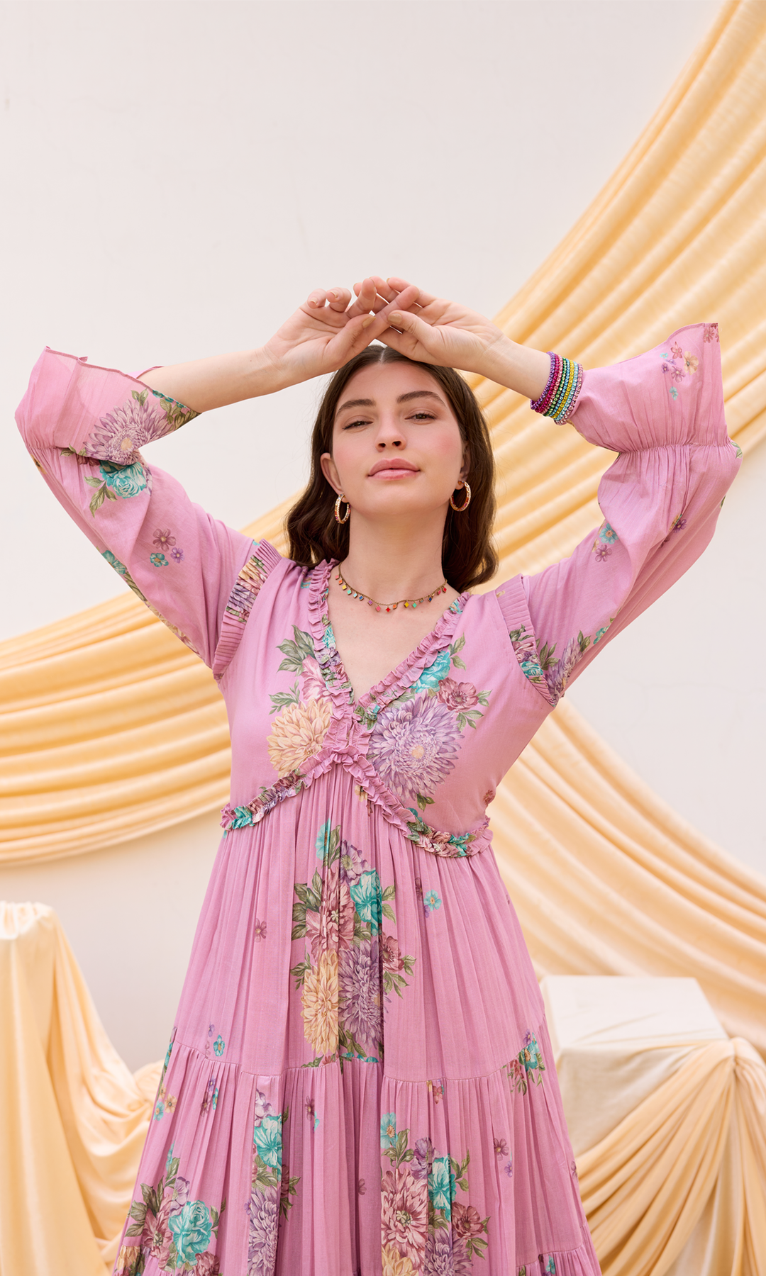 Stella- Digitally printed floral printed Mulmul dress