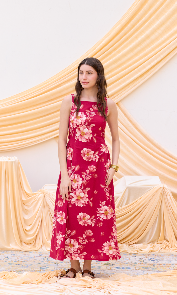 Gloria- Digitally Printed Backless Padded Namo Dress