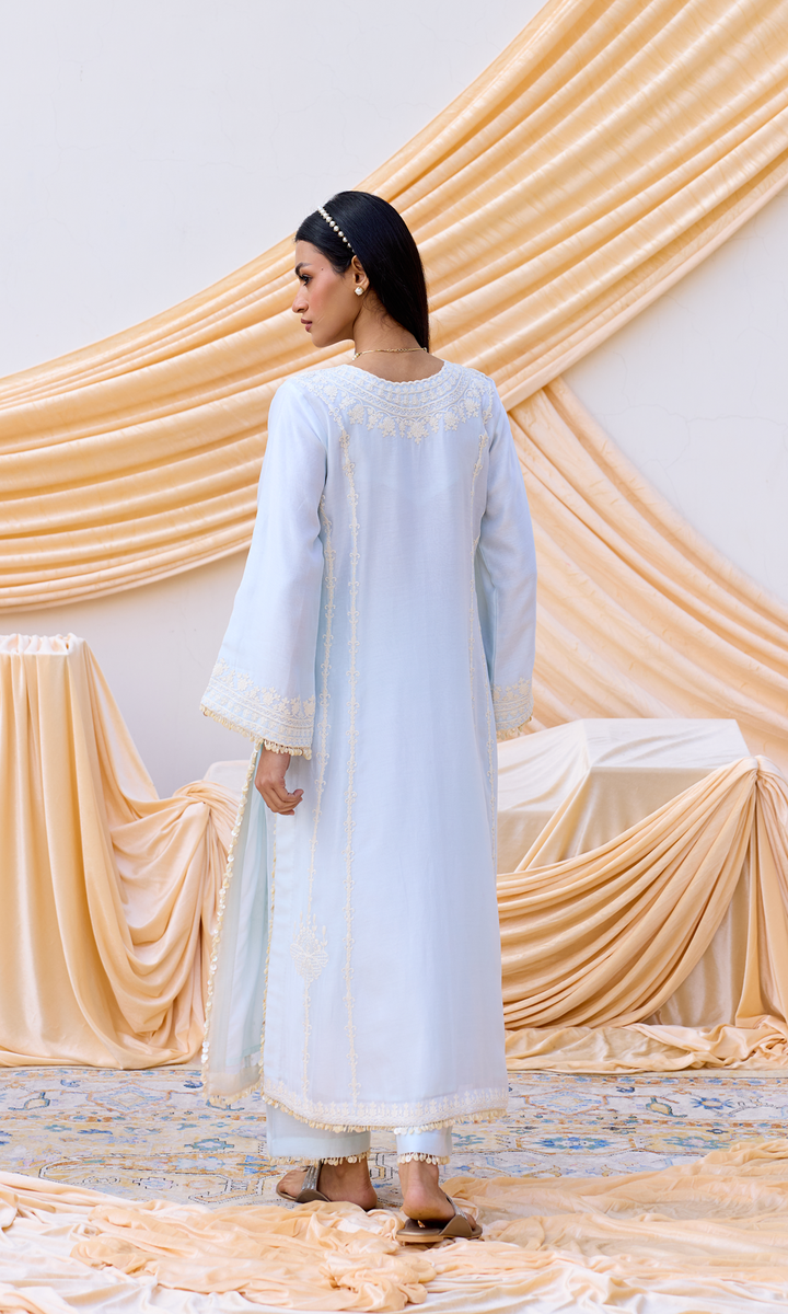 Fiza Set-  Chanderi Embroidered Kaftan Set (Set of 2)