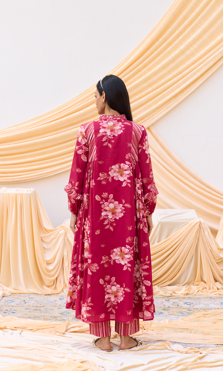 Viola- Digitally Printed Floral Poplin and Mulmul Co-ord Set (Set of 2)
