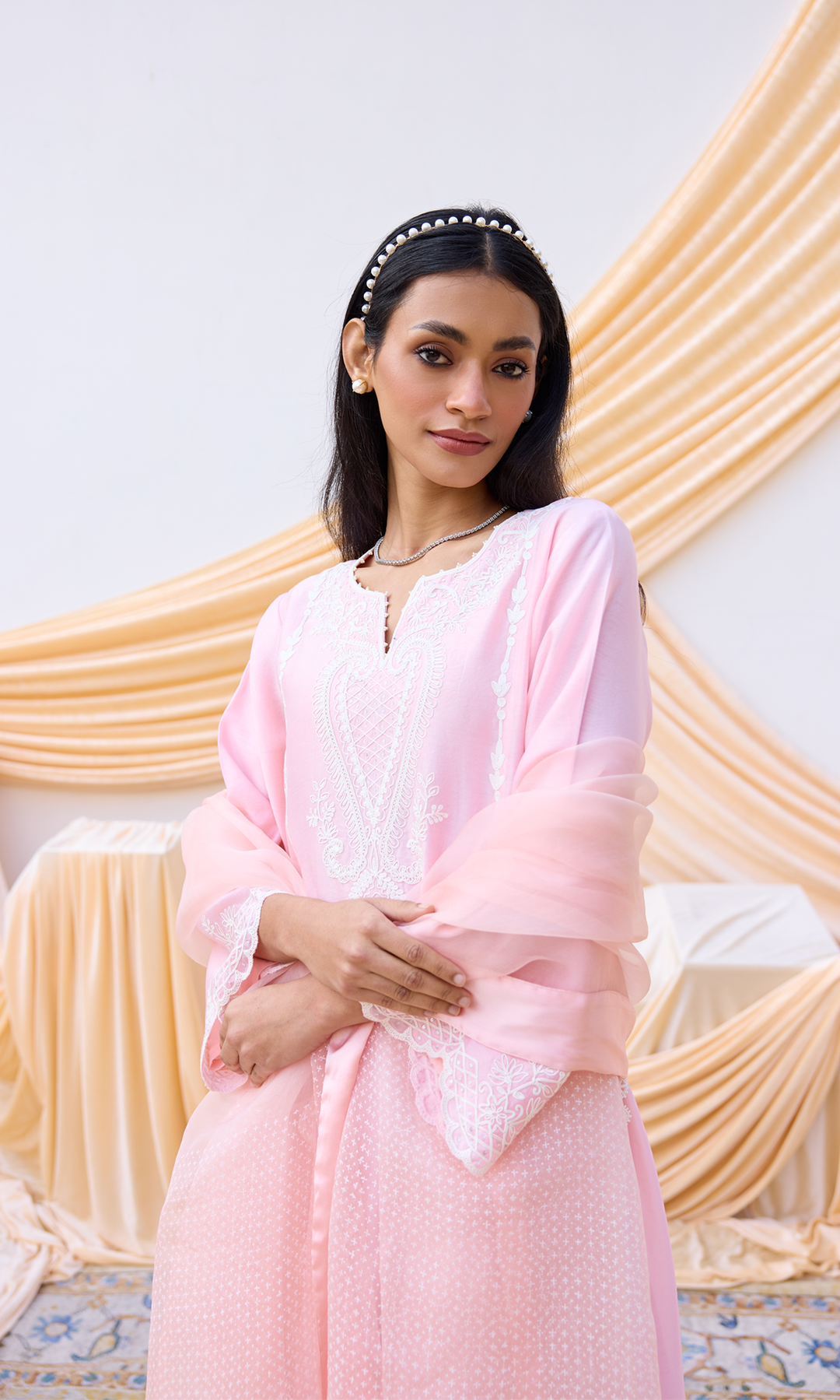 Nayana Set- Chanderi Dori Embroidered Set (set of 3)