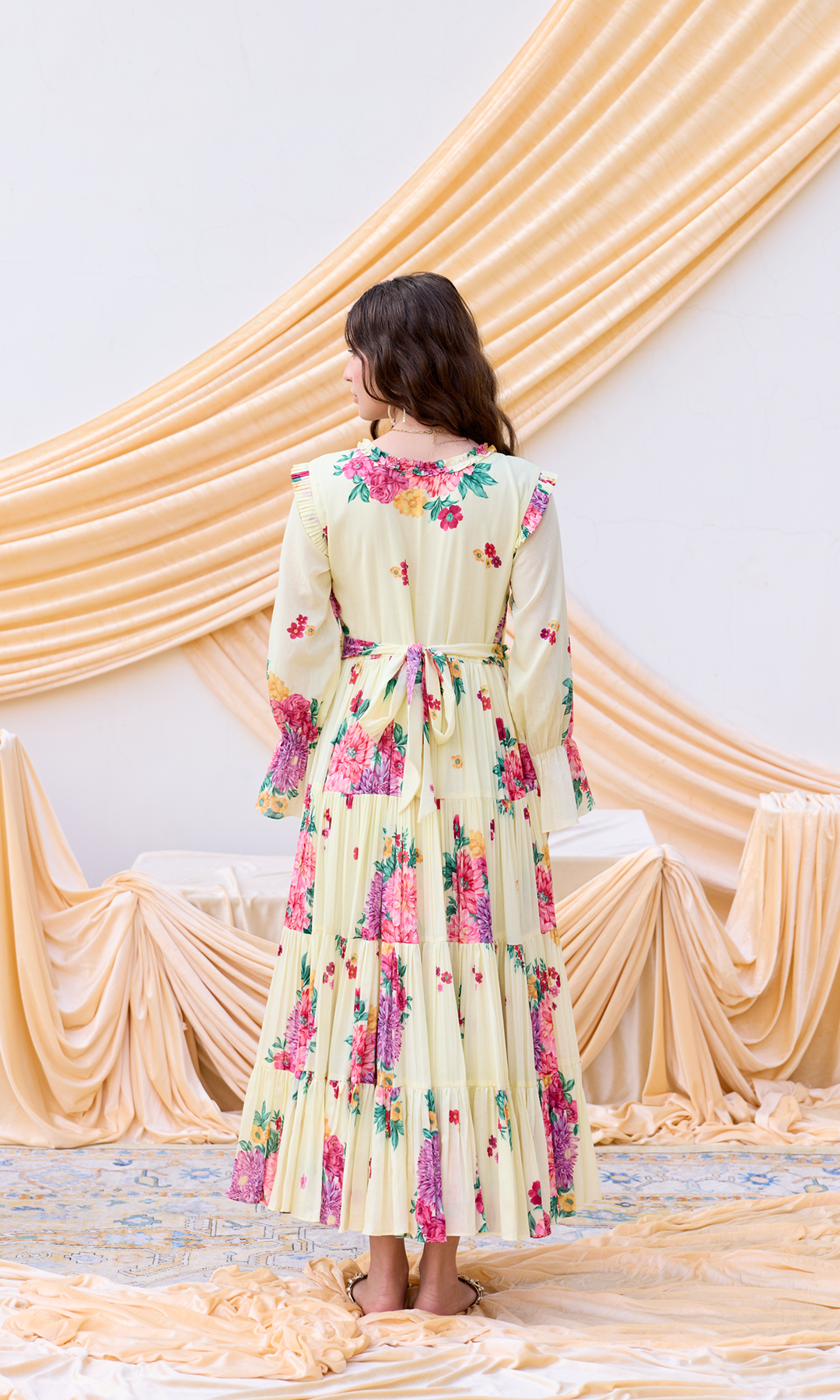 Stella- Digitally printed floral printed Mulmul dress