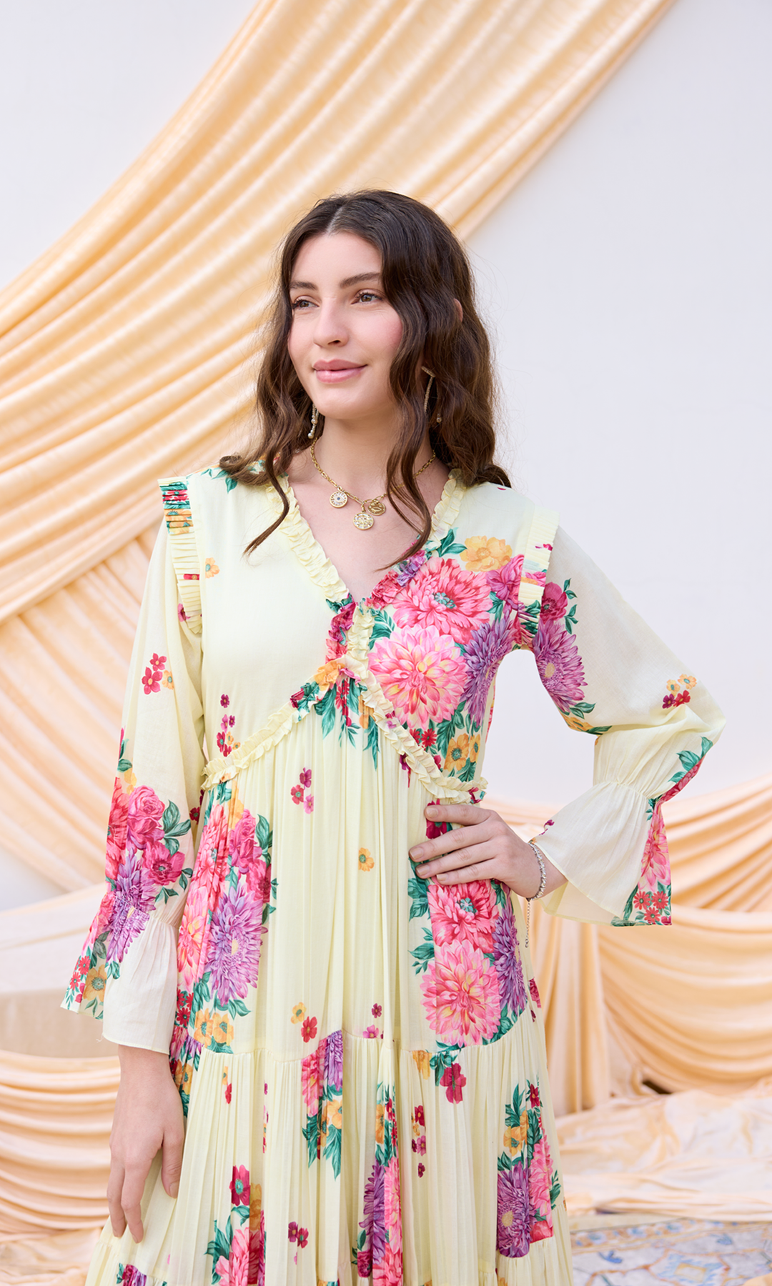 Stella- Digitally printed floral printed Mulmul dress