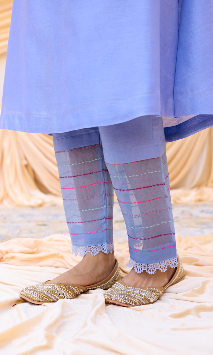 Mira Set- Chanderi Patchwork Mukaish Kurta Set (set of 3)