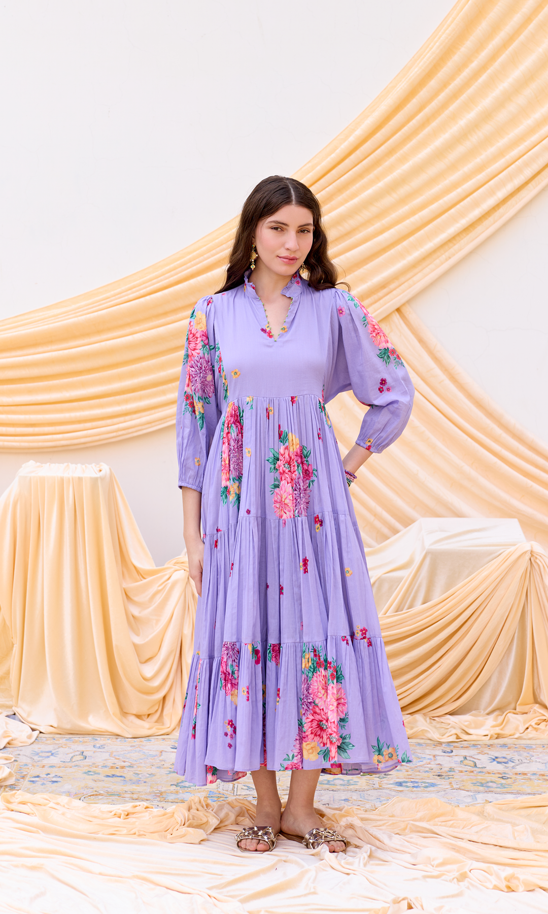 Ramona- Digitally Printed Floral Mulmul dress