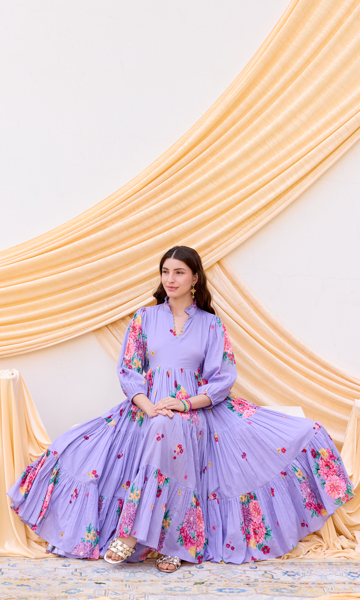 Ramona- Digitally Printed Floral Mulmul dress